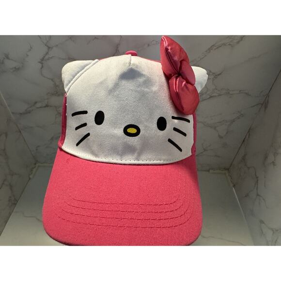 Hello Kitty with Baseball Cap Hat with Pink Ribbon, Pre-owned, Good Condition. - Picture 2 of 6